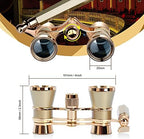 Yourelexit® Opera Glasses Binoculars 3X25 Lorgnette Theater Glasses Optical BK9 Mini Compact Lightweight Built-in Foldable Adjustable Handle Vintage for Adults Kids Women in Musical Concert Cinema