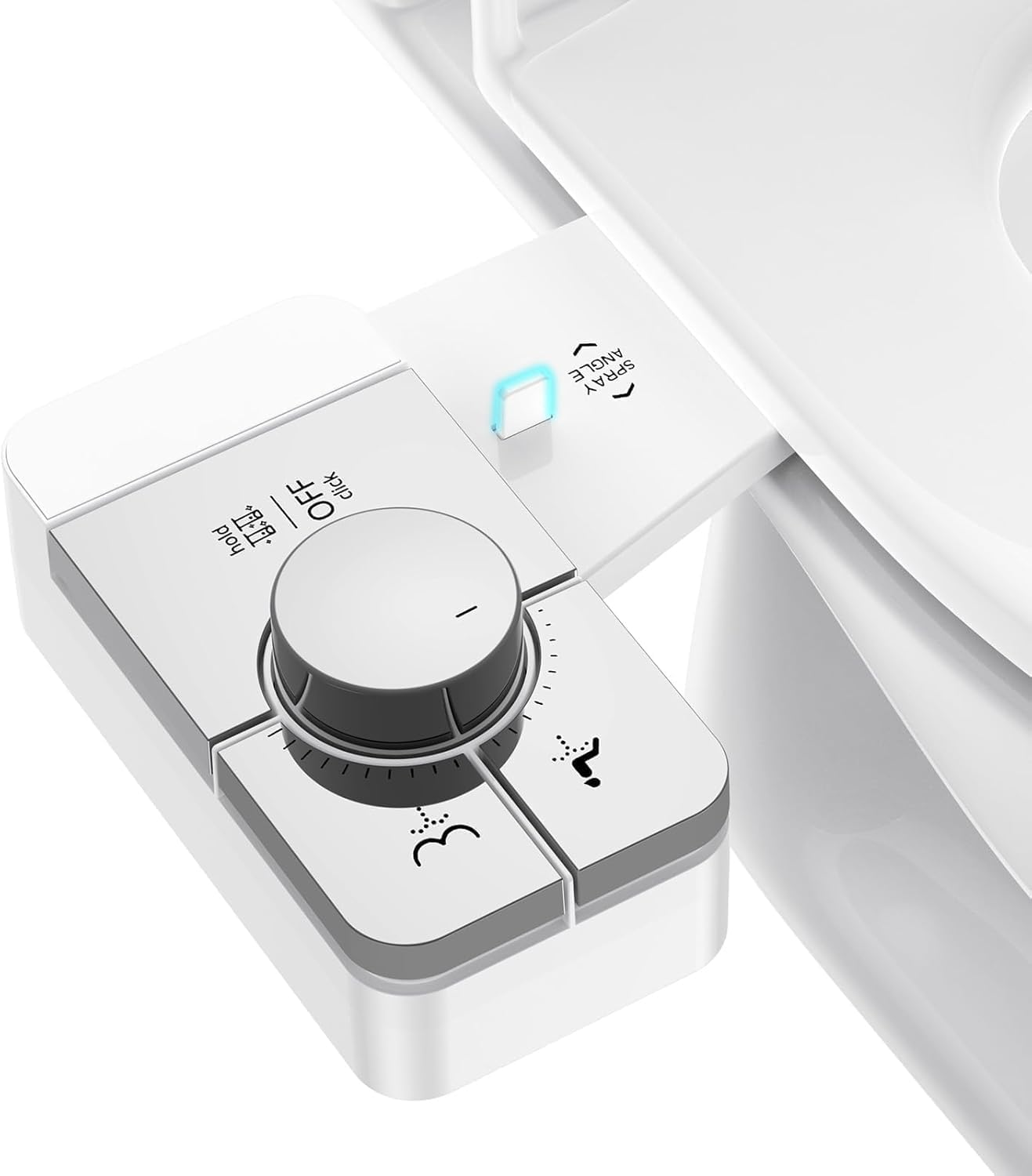 Vestomeli Upgrade Bidet Attachment for Toilet Seat, Adjustable Angle Dual Nozzle, Self-Cleaning, Non-Electric Bidet Attachment for Rear & Feminine Wash, Controllable Fresh Cold Water Pressure