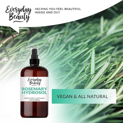Rosemary Water for Hair - Refreshing Spray for Hair, Scalp, and Face - Alcohol Free, Vegan & All Natural - Nourishing and Soothing for All Hair Types and Skin - 16 Fl Oz with Mist Cap