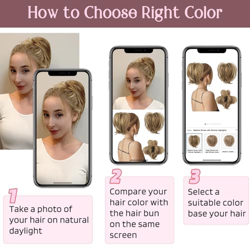 HOOJIH Ponytail Extension, Claw Clip in Straight Messy Hair Bun 9 Inch Short Ponytail Extension with Bendable Metal Wire Hair Pieces for Women Fake Hair Bun DIY Styles - Honey Blonde