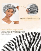 Yanibest Non-Slip Shower Cap for Women, Adjustable Luxury Waterproof Shower Cap, Reusable Cute Shower Cap Hair Cap to Keep Hair Dry