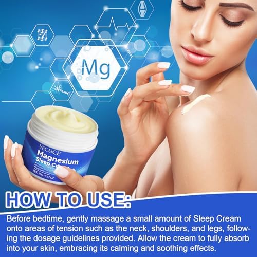 Magnesium Lotion,Pure Magnesium Cream for Better Sleep,Leg & Joint Care,Non-Greasy -Topical Magnesium Chloride-Skin Friendly Ingredients-3.17 OZ