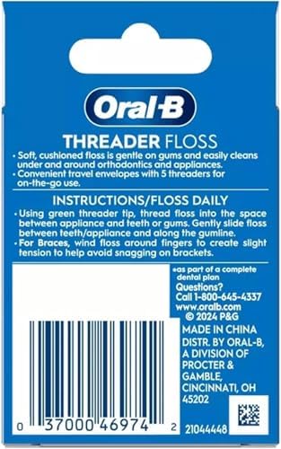 Threader Floss, 30-Count: 6 envelopes of 5 threaders (Value Pack of 3)