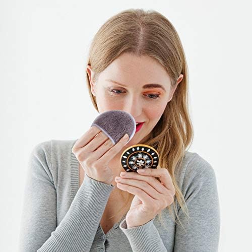 SUNLAND Reusable Makeup Remover Pads for Face,Eye,Lips 16 Pack Microfiber Face Cleansing Gloves Washable with Laundry Bag and Travel Bag Rounds Toner Pads (Round 3.15inchx16, dpurple)