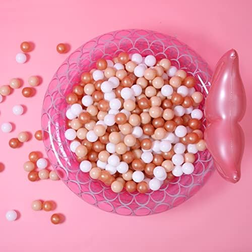 GOGOSO Ball Pit Balls for Toddler, Baby Plastic Playballs Kids Soft Pastel Pelotas Non-Toxic BPA-Free,Beige+Gold+White,100 Balls