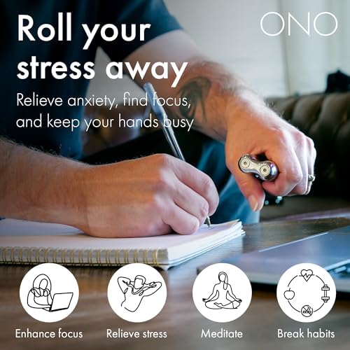 ONO Roller - Handheld Fidget Toy for Adults | Help Relieve Stress, Anxiety, Tension | Promotes Focus, Clarity | Compact, Portable Design | Stainless Steel Junior Size