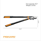 Fiskars 32” PowerGear2 Garden Bypass Loppers, 2" Cut Capacity Tree Trimmer
