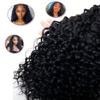 22 Inch Water Wave Bulk hair for Braiding 155g 2Bundle/Pack No Weft Water Wave Bulk hair for Braiding Micro synthetic Braiding Hair for Boho Braids Wet and Wave (,Natural Black #1B)