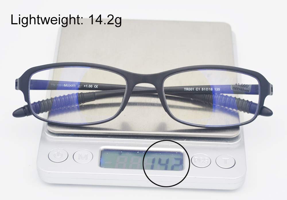 Mcoorn Computer Blue Light Blocking Reading Glasses(Flexible and Lightweight) UV Protection Readers Anti Eyestrain for Women Men