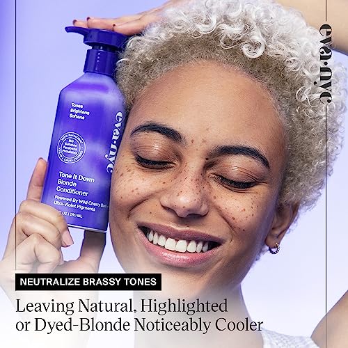 EVANYC Hair Conditioner, Tone It Down, 8.8 Fl Oz, Blonde Hair Conditioner, Purple Conditioner for Eliminating Brassy Yellow Tones, Conditioner Toner for Color-Treated Hair, Hair Moisturizer
