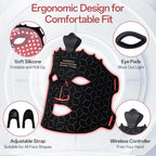 Red Light Mask - 7 Colors Red Light Mask for Face, Facial Skin Care at Home, Cordless, Ergonomic Design and Rechargeable for Home - Black