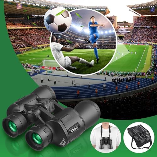 Binoculars for Adults High Powered, Military Compact HD Professional/Daily Waterproof 20x50 Binoculars for Bird Watching Travel Hunting Football Games Stargazing with Carrying Case & Strap
