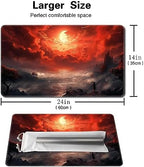 MTG Playmat Size 24x14in Free Storage Bags Non-Slip Backing Printing, Ideal for Card Game Enthusiasts TCG Playmat (No with Zone,Bloody Night)