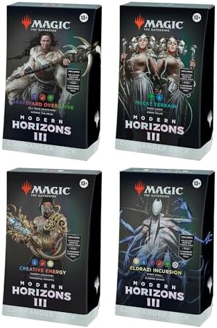 Magic: The Gathering Modern Horizons 3 Commander Deck Bundle - Includes All 4 Decks (Graveyard Overdrive, Tricky Terrain, Creative Energy, and Eldrazi Incursion)