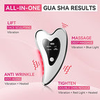 Electric Gua Sha Facial Tools - Face Sculpting Tool/Lift Device - Heated & Vibration & Red Light Massager, Anti-Aging & Wrinkles, Puffiness, Double Chin, Tension Relief