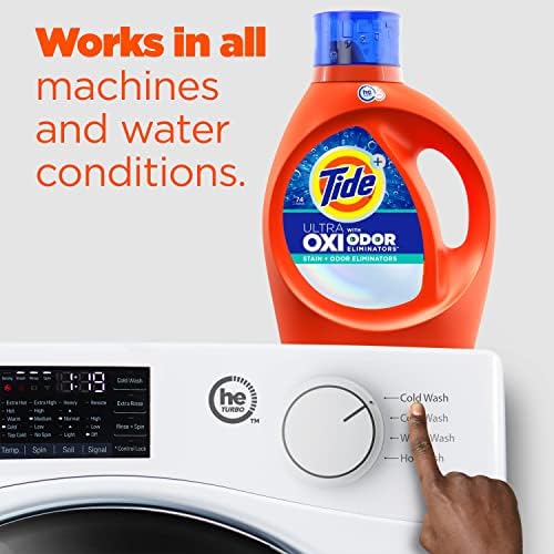 Tide Ultra OXI with Odor Eliminators Liquid Laundry Detergent, For Visible and Invisible Dirt, 84 fl oz, 59 Loads