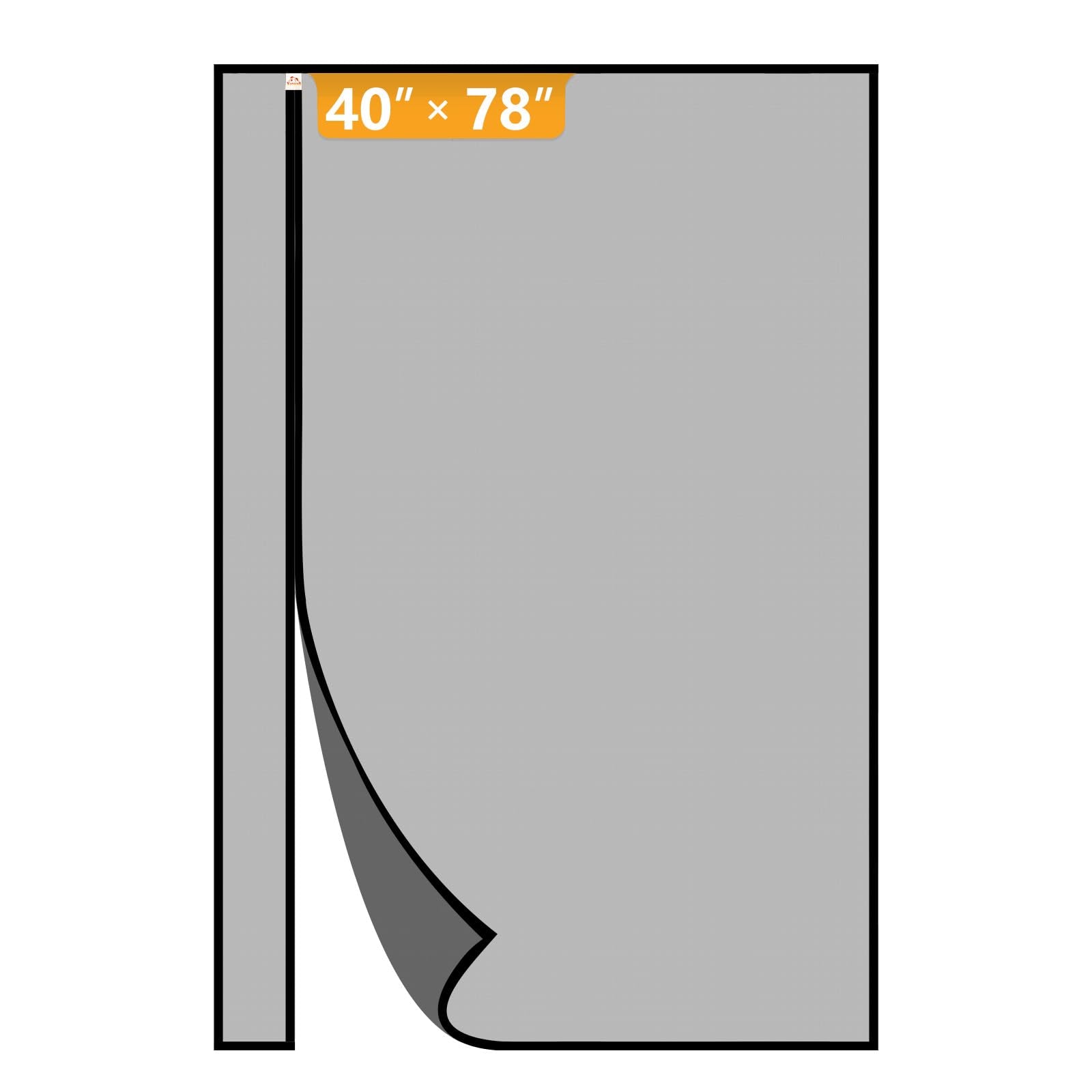 Yotache Reversible Side Opening Magnetic Screen Door Fits Door Size 40 x 78, Reinforced Sewing Mesh for Balcony, French, Sliding Door, Actual Screen Size 42" x 79", Black