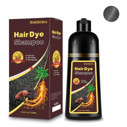 Silver Gray Hair Dye Shampoo 3-in-1 Champu Para Canas Mujer, Instant Herbal Hair Color Treated Shampoo, Long Lasting Easy to Use, for Women Men Valentine's Day Gift, 500ml
