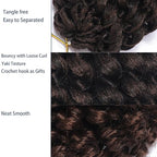 100 Strands Short Jamaican Bounce Crochet Hair 5 Packs Ringlet Wand Curl Crochet Hair 8 Inch Brown Ombre Bouncy Curly Crochet Brands Hair Extensions Crochet Braiding Hair