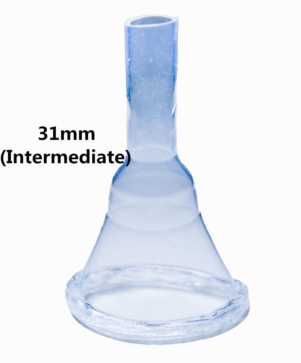 Male Complete Kit Urinary Incontinence 7-Condom Catheters External Self-Seal,Premium Leg Bag （1000ml）with 18" Tubing, Straps & Fast and Easy Draining (31mm (Intermediate))