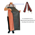 TonLing Thick Rubber Apron, 47.2 x 33.5 Inch Waterproof, Long Chemical Resistant, Adjustable for Dishwashing, Cleaning Fish, Gardening, Lab Work, Butcher and Dog Grooming, Grey