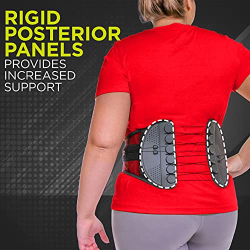 BraceAbility Spine Sport Lower Back Brace - Working Out, Exercise, Run, Kayak, Golf, Gym, Manual Labor, Tennis, Athletic Lumbar Corset for Active Women and Men (2XL)