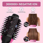 Hair Dryer Brush Blow Dryer in One Upgraded 4 in 1 Hair Dryer and Styler Volumizer with Negative Ion Anti-frizz Ceramic Titanium Barrel Hot Air Brush Hair Straightener Brush