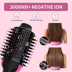 Hair Dryer Brush Blow Dryer Brush in One, Upgraded 4 in 1 Hair Dryer and Styler Volumizer with Negative Ion Anti-frizz Ceramic Titanium Barrel Hot Air Brush Hair Straightener Brush 75MM Oval Shape