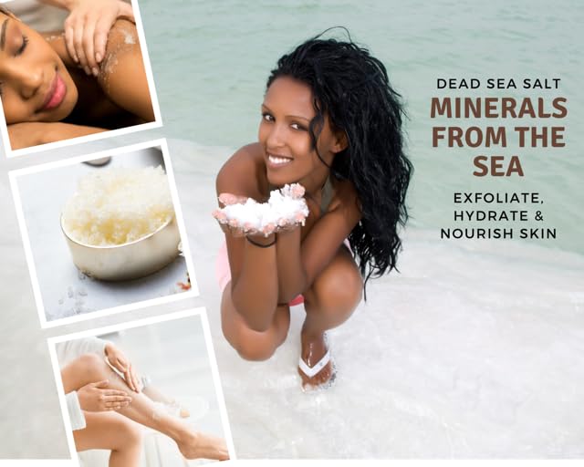 Exfoliating Sugar Scrubs for Body, Face and Feet, with Essential Oils and Vitamin E (Lavender Mint Dead Sea Salt Scrub) Mineral Rich Natural Scrubs, bikini area