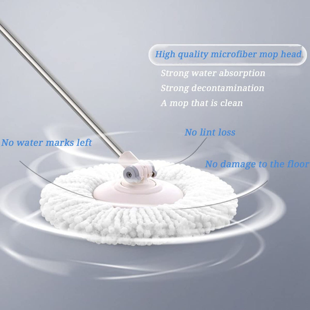 5 PCS Microfiber Replacement Mop Head Spin Mop Head Replacement 5-Pack, Microfiber Refill Heads Universal for 360 Spin Magic Mopping, Round Shape Standard Size White