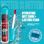 NYX PROFESSIONAL MAKEUP Lip IV Hydrating Glossy Lip Stain with 12HR Hydration - Blush Rush (Pink)