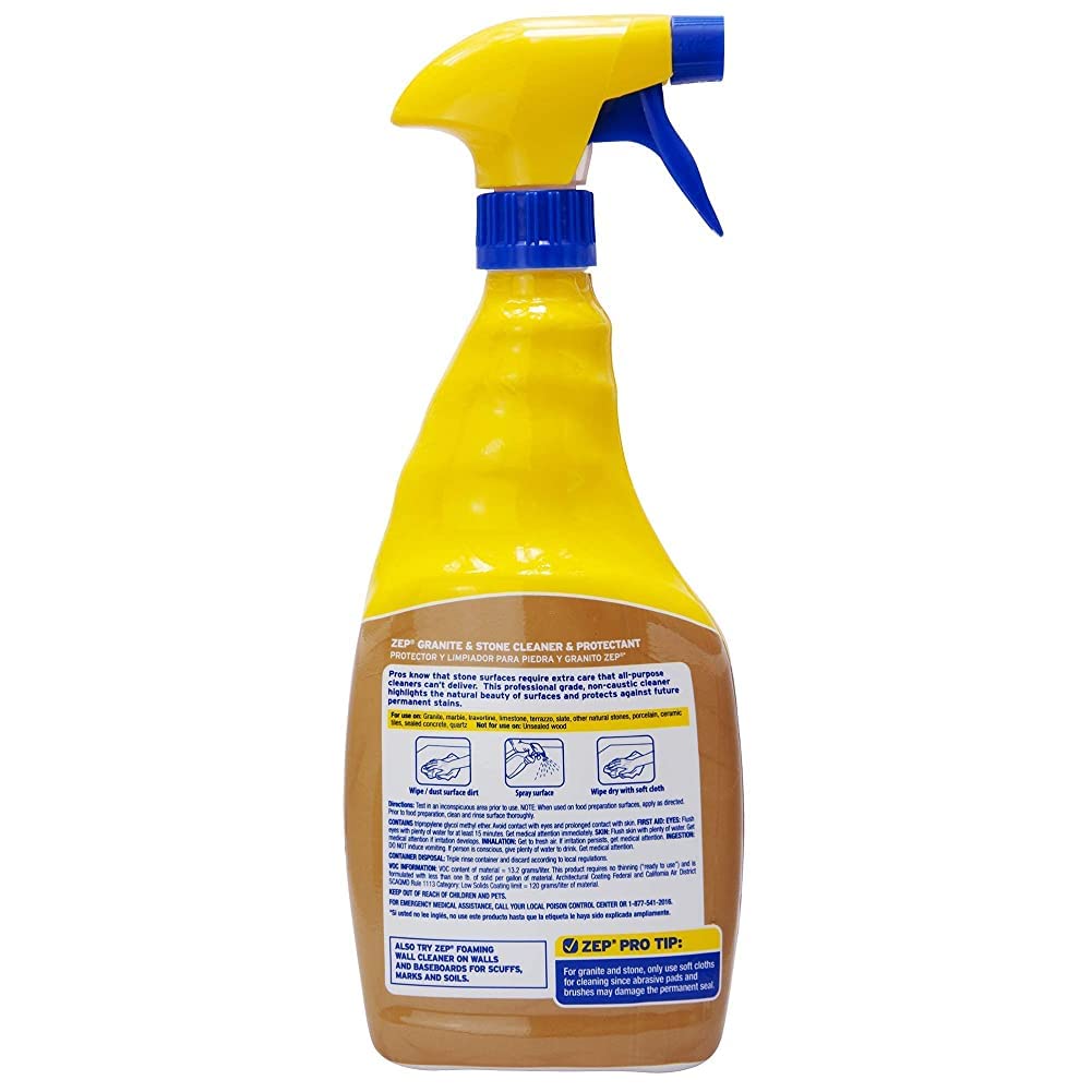 Zep Granite and Stone Cleaner and Protectant - 32 oz (Case of 4) ZUCSPP - Specialized Professional Grade Formula Cleans and Protects Stone