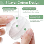 Maxcheck 3000 Pcs Cotton Rounds Bulk Exfoliating Rounds for Face Makeup Remover Cotton Facial Pads for Face Makeup Removal Toner Pads