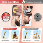 2X Concentration Biotin Beard Balm for Men & Conditioning Beard Wax - Made with Castor Oil Natural and Organic Ingredients - Hydrates & Thickens Facial Hair Growth- 2 Ounce Tin (Vanilla)