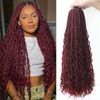 24 Inch Goddess Box Braids Crochet Hair 8 Packs Boho Crochet Braids for Black Women Boho Box Braids Crochet Hair Bohemian Crochet Box Braids Hair Extensions (24inch, Bug#)