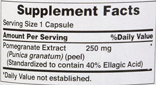 Puritan's Pride Premium Pomegranate Extract 250mg, Dietary Supplement for Antioxidant Health and Healthy Aging Program, 40% Ellagic Acid,120 Rapid Release Capsules (Packaging May Vary) (Pack of 2)