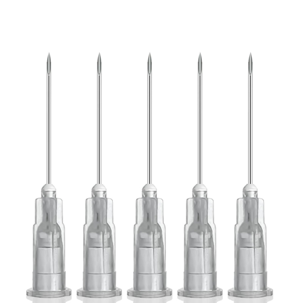 100Pcs 27Ga 1 Inch Needle with Cap for Lab Supplies, Measuring and Industrial, Individually Packed Accessories