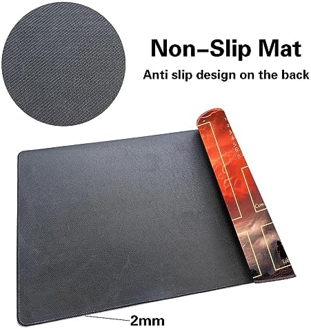 MTG Playmat Size 24x14in Free Storage Bags Non-Slip Backing Printing, Ideal for Card Game Enthusiasts TCG Playmat (with Zone,Bloody Night)