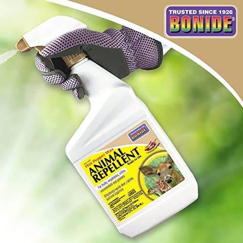 Bonide Hot Pepper Wax Animal Repellent, 32 oz Ready-to-Use Spray for Deer, Squirrels, Rabbits in Lawn & Garden