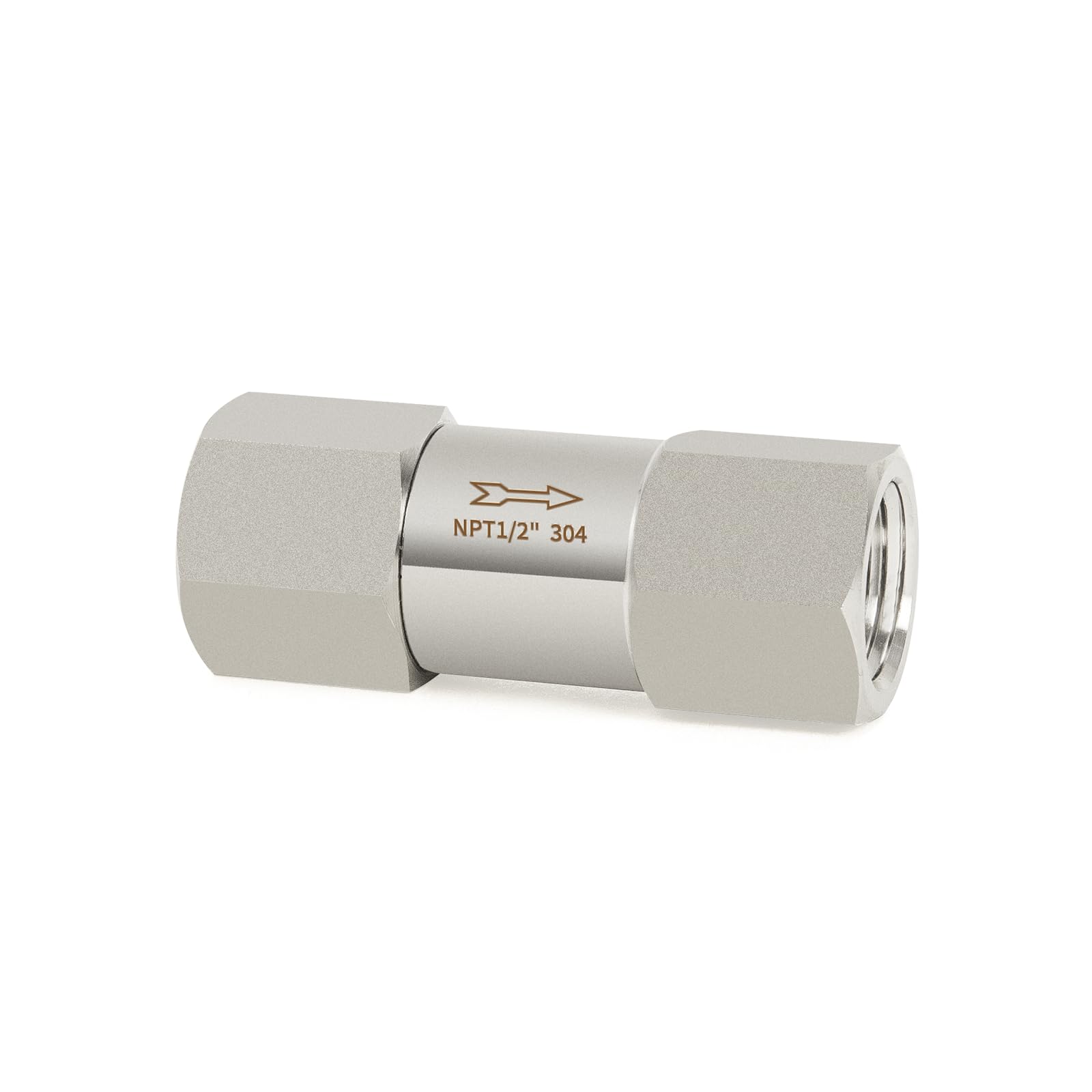 ChillWaves 304 Stainless Steel In-Line Split Check Valve 1/2" NPT Female Thread, One-Way Non-return Check Valve for Backflow Prevention(1-PACK)
