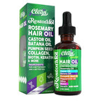Rosemary Hair Oil For Growth with Castor Oil Batana Oil Pumpkin Seed Oil Peppermint Oil Silica Biotin Collagen Keratin Saw Palmetto Horsetail Tea Tree Vit E Aloe Vera Jojoba (1 Pack)