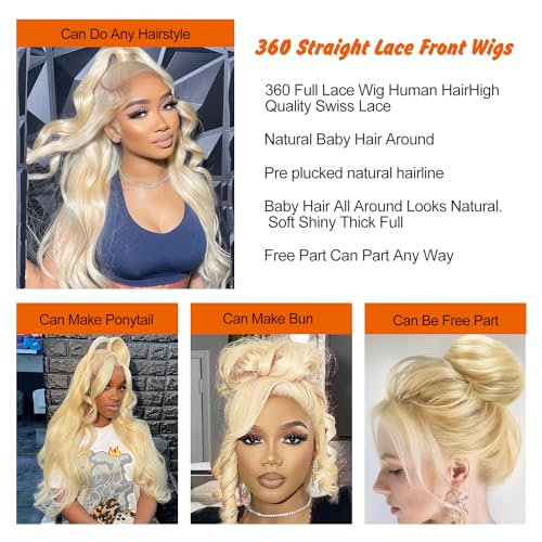 360 Lace Front Wigs Human Hair 613 long Lace Front Wig Human Hair straight Full Lace Human Hair Wigs 200 Density HD Lace Front Wigs 30 Inch