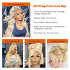 360 Lace Front Wigs Human Hair 613 long Lace Front Wig Human Hair straight Full Lace Human Hair Wigs 200 Density HD Lace Front Wigs 30 Inch