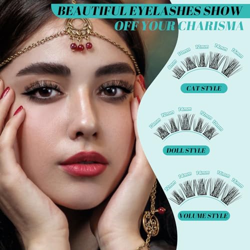Lash Extension Kit,DIY Eyelash Clusters Kit 168Pcs with Lash Bond and Seal Glue Waterproof,Eyelashes Remover for Lash Cluster Extensions Kit for Beginner,Lashes Applicator Tool(Medusa,D-Mix8-16mm Kit)