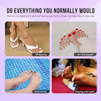 BTArtbox Press on Toenails Short, White French Tips Toenail Press Ons Square for Women, Fit Perfectly Press on Toe Nails with Glue, Fake Toenails in 16 Sizes- 32 Toenails Kit, Champ
