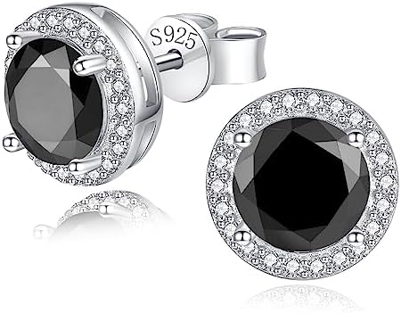 925 Sterling Silver 2-4 Carat Lab Simulation Diamond Stud Earrings 5A Cubic Zirconia Stud Earrings Hypoallergenic White Gold Plated, Perfect Jewelry Gifts