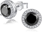 925 Sterling Silver 2-4 Carat Lab Simulation Diamond Stud Earrings 5A Cubic Zirconia Stud Earrings Hypoallergenic White Gold Plated, Perfect Jewelry Gifts