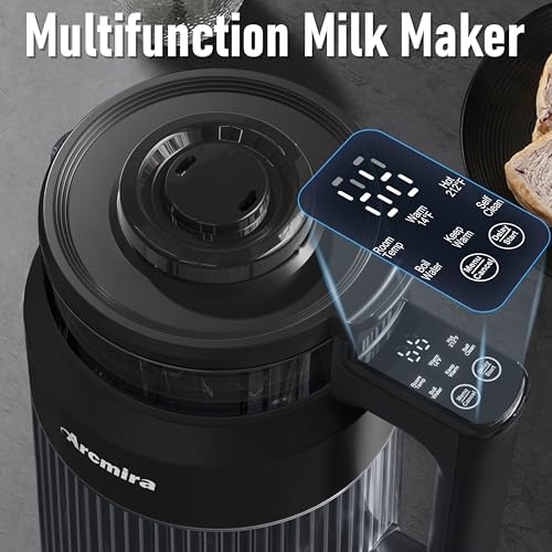 𝟲 𝗶𝗻 𝟭 Nut Milk Maker, 27oz(800ml) Homemade Almond, Oat, Coconut, Soy, Plant Based Milks and Non Dairy Beverages, Soy Milk Maker Machine with Delay Start/Keep Warm/Self-Cleaning/Boil Water
