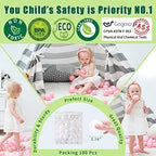 GOGOSO Ball Pit Balls for Toddler, Baby Plastic Playballs Kids Soft Pastel Pelotas Non-Toxic BPA-Free, Pearl White+White Star Balls,100 Balls