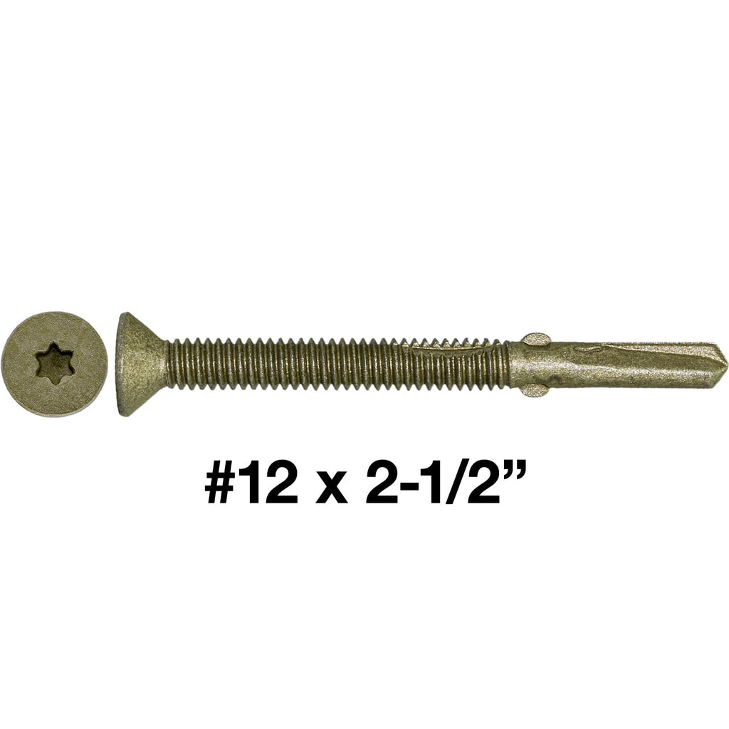 Jake Sales #12x2-1/2 Reamer Tek Torx/Star Head Self-Drilling Wood to Metal Screws - for Flatbeds, Trailers or Fastening Wood to Steel - T25 Torx Screw Head - (1 Pound Approx. 50 Screws)